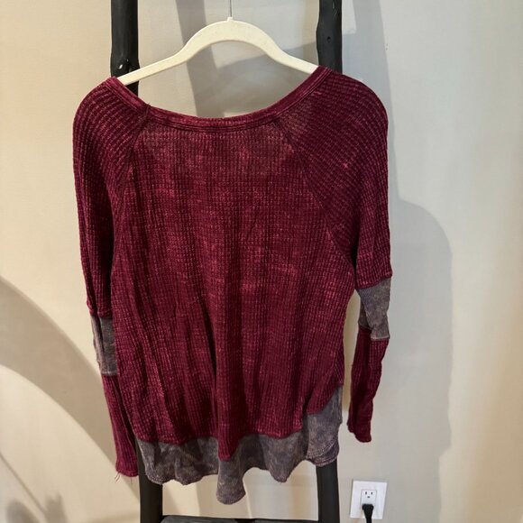 Free People Red Waffle-Knit Sweater - Picture 4 of 4